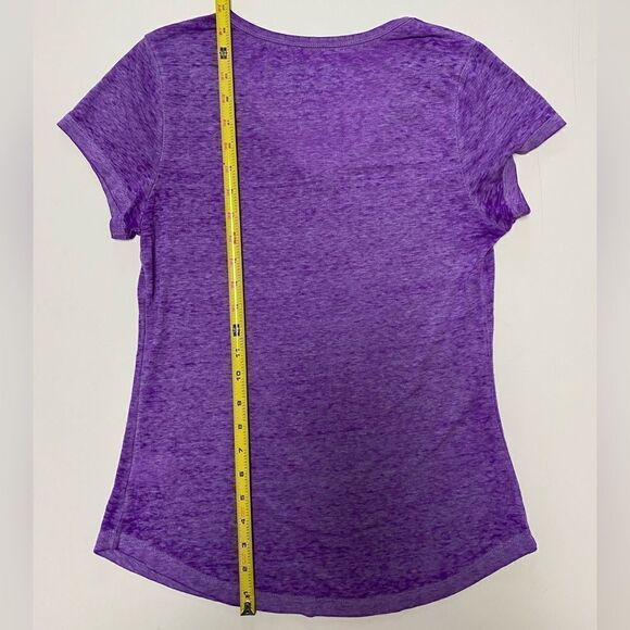 Rocker Girl All Access Women’s Purple Semi Sheer Bony Finger Peace Sign Shirt - Picture 7 of 9